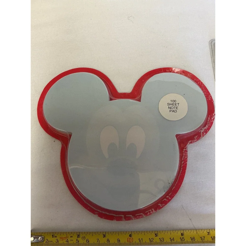 Disney Mickey Mouse Notepad and Color Changing Light Up Pen Stationery Set New